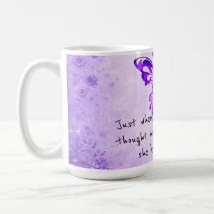 Caneca De Café Citação Inspiradora Borboleta Roxa