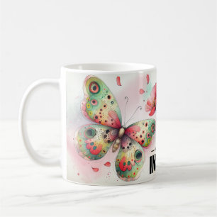 Caneca De Café Citação Inspiradora de Borboleta