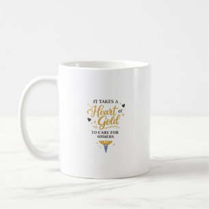 Caneca De Café Citação Inspiradora de Médico Coração de Ouro Desi