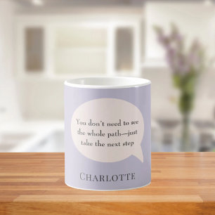 Caneca De Café Citação inspiradora de objetivo em rosa lavanda