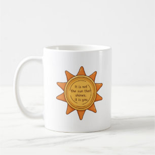 Caneca De Café Citação Inspiradora de Sol
