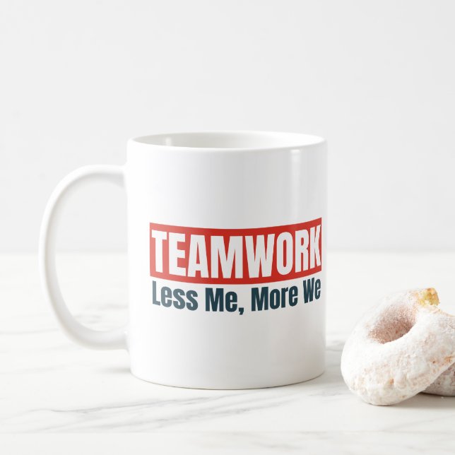 Caneca De Café Citação Inspiradora de Trabalho em Equipe Presente (Com Donut)