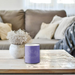 Caneca De Café citação inspiradora do sol branco lavanda