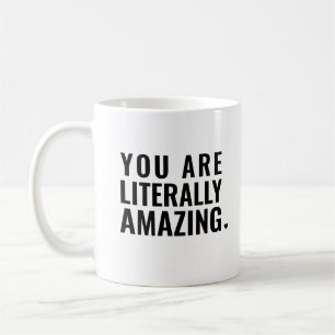 Caneca De Café Citação Inspiradora Tipografia Moderna Preta e Bra