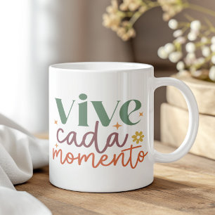 Caneca De Café Citação Inspiradora "Vive Cada Momento"