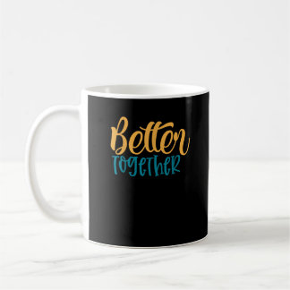 Caneca De Café Citação Melhor Juntos Design Minimal Positivo