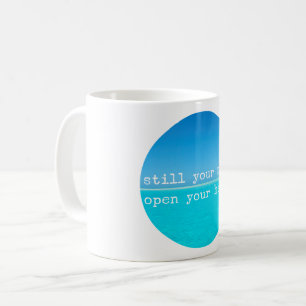 Caneca De Café Citação Mindful: Mente, coração aberto