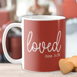 Caneca De Café Citação minimalista de fé de amor rústico