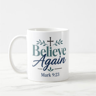 Caneca De Café Citação Motivacional Cristã para Acreditar Novamen