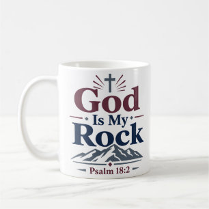 Caneca De Café Citação Motivacional da Escritura Deus É Minha Roc