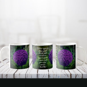 Caneca De Café Citação Motivacional da Flor de Allium Puro Perfei