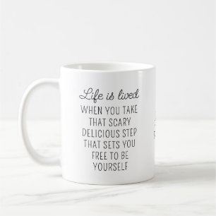 Caneca De Café Citação Motivacional de Pedras Zen