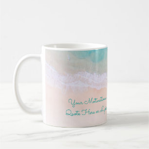 Caneca De Café Citação Motivacional de Praia, Areia, Praia