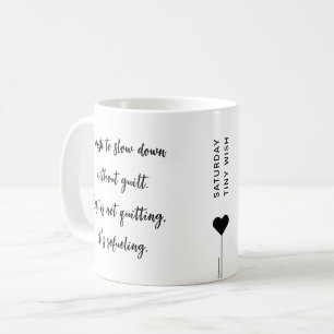 Caneca De Café Citação Motivacional Personalizada de Sábado