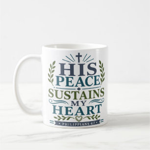 Caneca De Café Citação Pacífica Sua Paz Sustenta Meu Coração