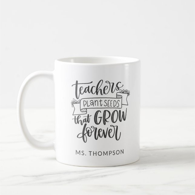 Caneca De Café Citação Personalizada de Agradecimento ao Professo (Esquerda)