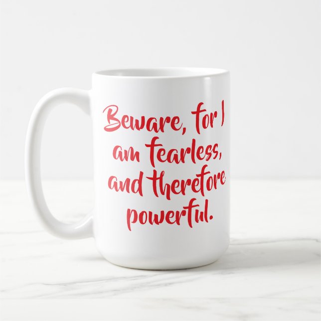 Caneca De Café Citação Personalizada de Mulher Destemida em Letra (Esquerda)