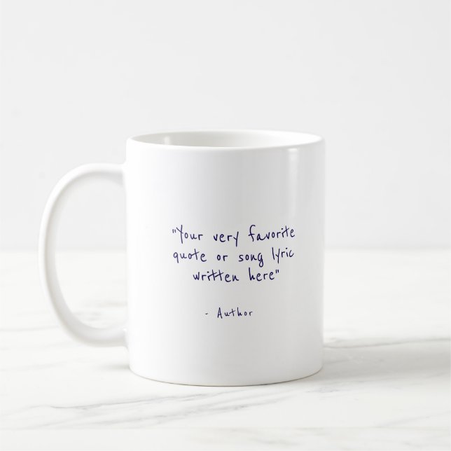 Caneca De Café Citação personalizada em azul - crie a sua (Esquerda)