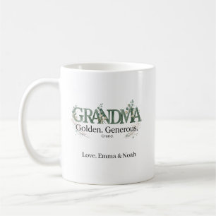 Caneca De Café Citação pessoal de avó dourada generosa e grandios