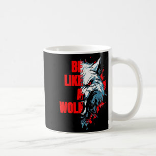 Caneca De Café Citação Retro Seja Como um Lobo Animação Divertida