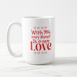 Caneca De Café Citação Romântica de Amor para Sempre Novo