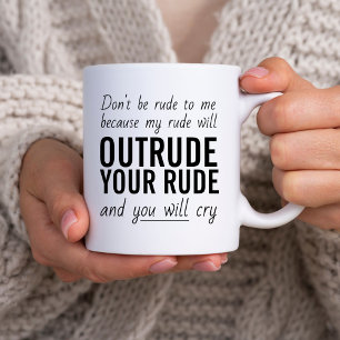 Caneca De Café Citação Sarcástica Tipografia Não Seja Grosseiro