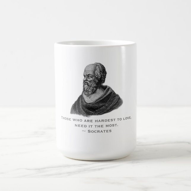 Caneca De Café Citação sobre o Filósofo Amo Sócrates (Centro)