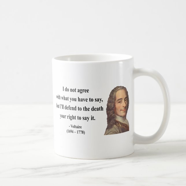 Caneca De Café Citações 1b de Voltaire (Direita)