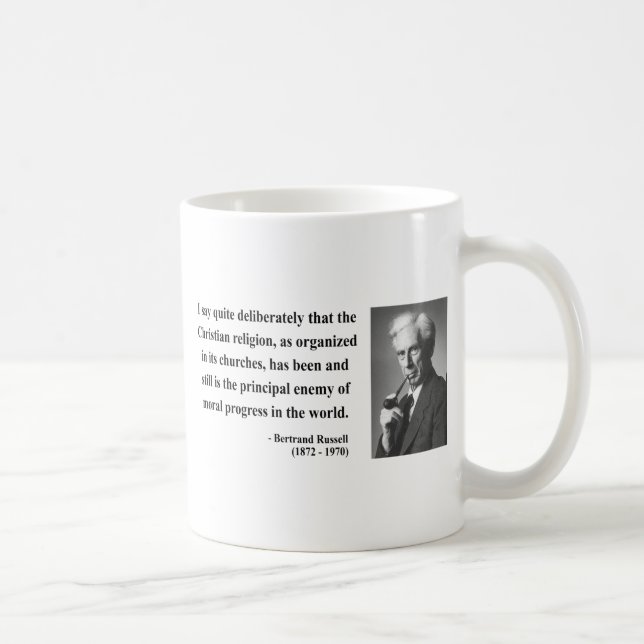 Caneca De Café Citações 5b de Bertrand Russell (Direita)