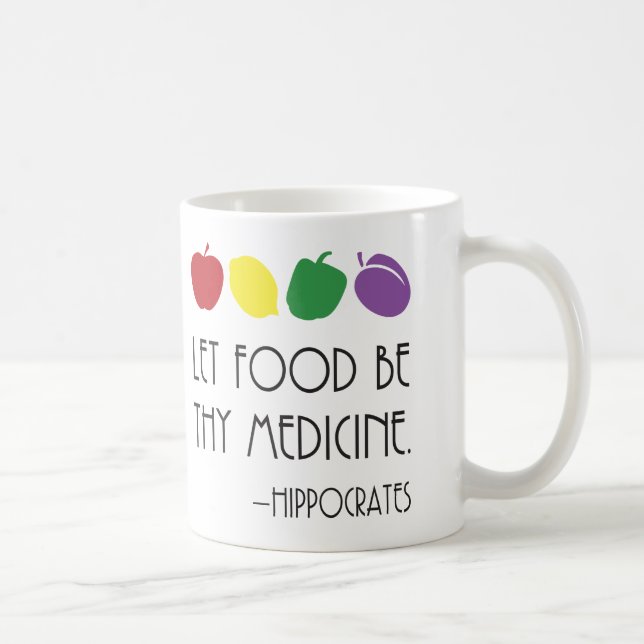Caneca De Café Citações curas de Hippocrates da comida (Direita)