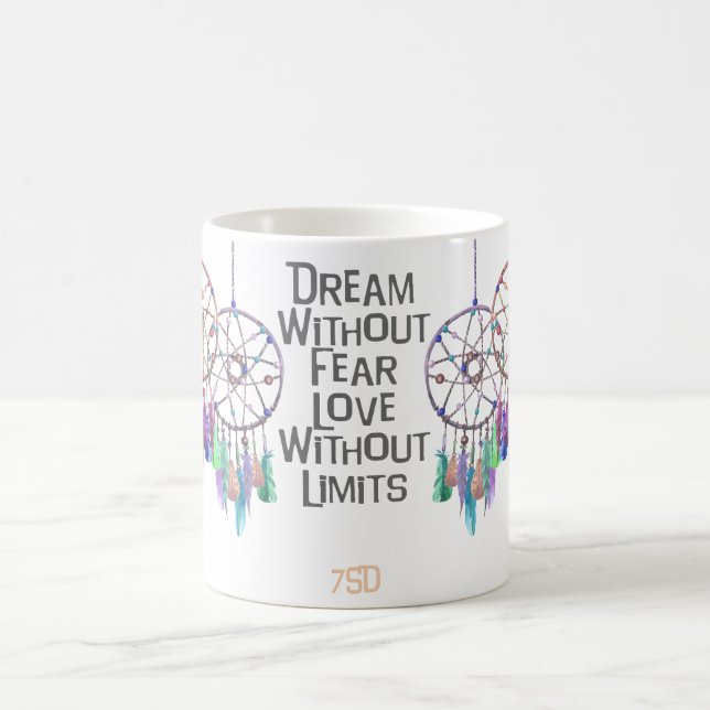 Caneca De Café Citações da aguarela de Dreamcatcher (Centro)