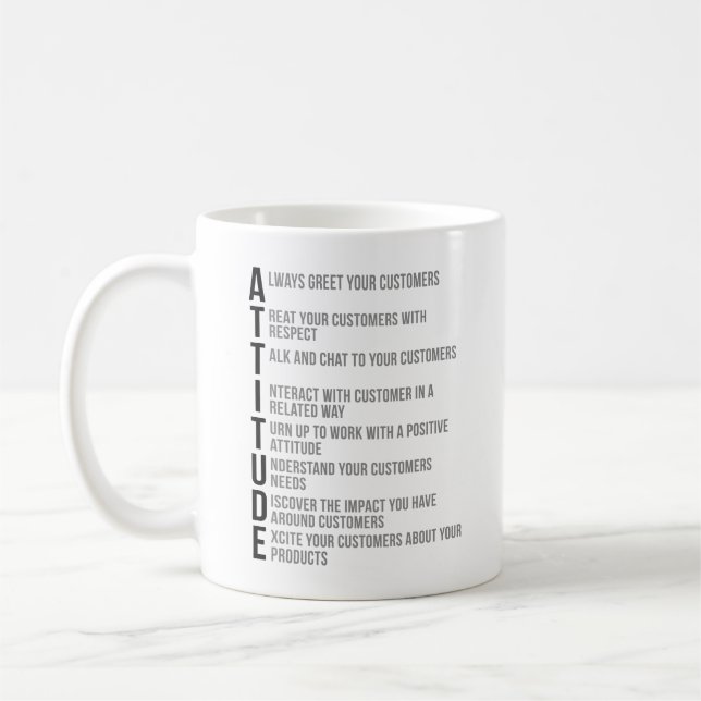 Caneca De Café Citações da atitude (Esquerda)