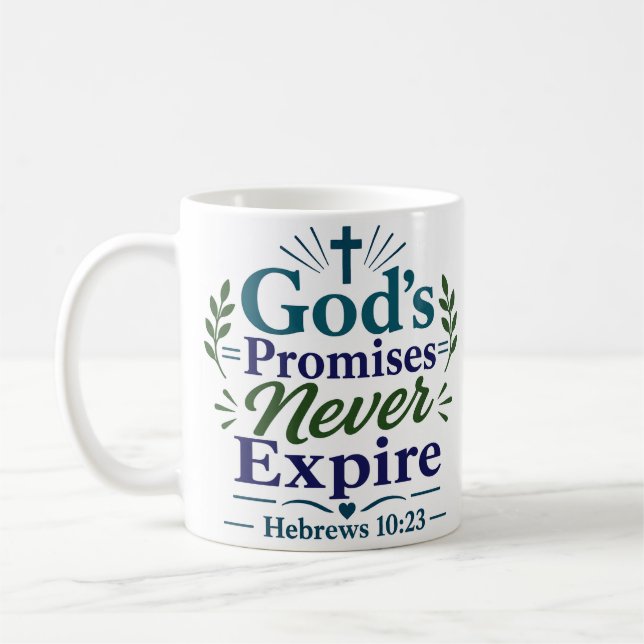Caneca De Café Citações da Fé Cristã As Promessas de Deus Nunca E (Esquerda)
