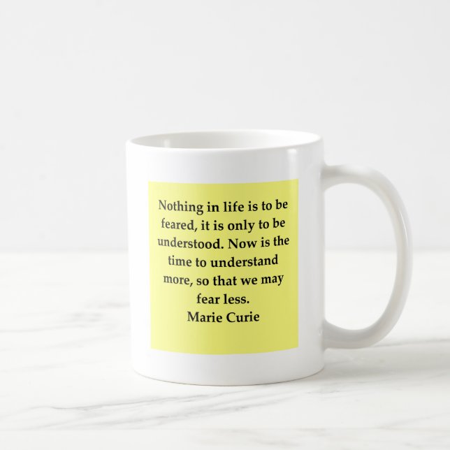 Caneca De Café Citações da senhora Curie (Direita)