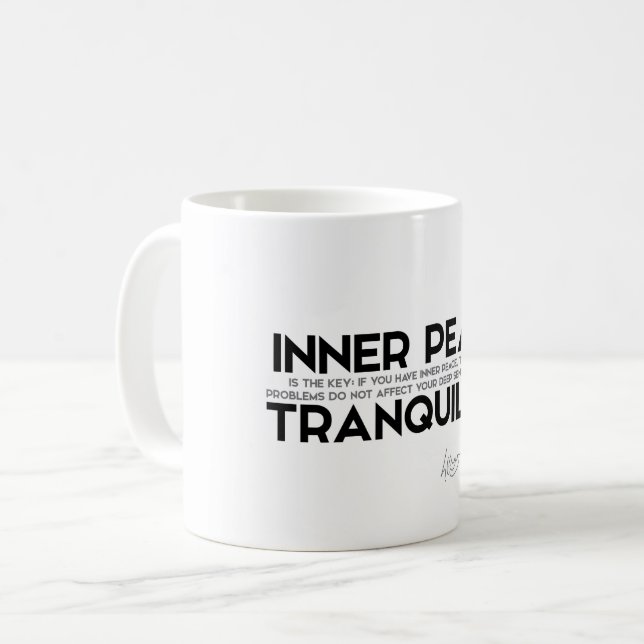 Caneca De Café CITAÇÕES: Dalai Lama - paz interna (Frente Esquerda)