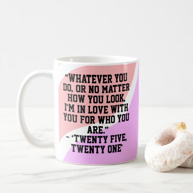 Caneca De Café citações de amor de kdrama (drama coreano) (Com Donut)