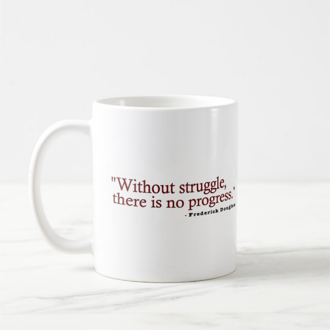 Caneca De Café Citações de Frederick Douglas (Esquerda)