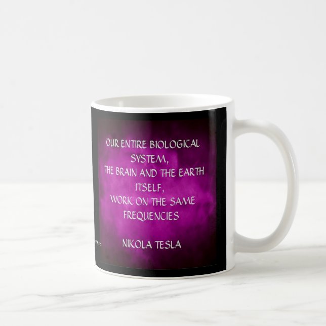 Caneca De Café Citações de Nikola Tesla - as mesmas freqüências (Direita)