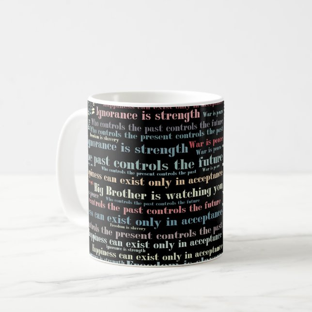 Caneca De Café Citações de Orwell (Frente Esquerda)