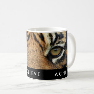 Caneca De Café Citações de Sucesso Motivacional em Preto e Branco