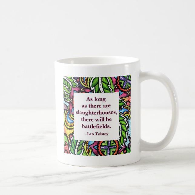 Caneca De Café Citações de Tolstoy (Direita)