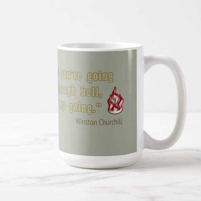 Caneca De Café Citações de Winston Churchill (Direita)