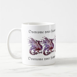 Caneca De Café Citações do Dragon Fear - Adotar Coragem e Força