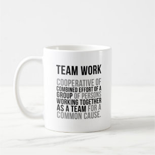 Caneca De Café Citações do trabalho da equipe