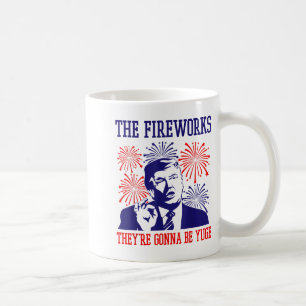Caneca De Café Citações Engraçadas de Trump Fogos de Artifício 4 