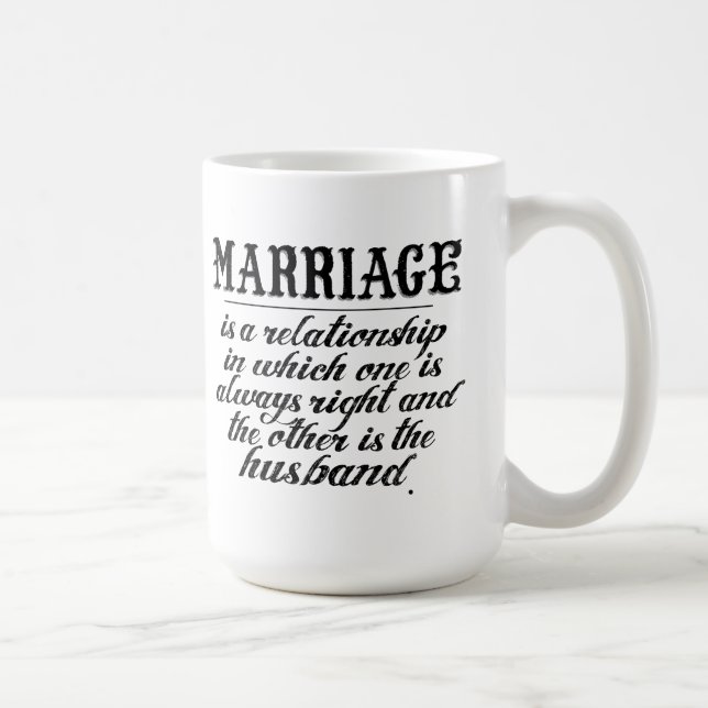 Caneca De Café Citações engraçadas do casamento (Direita)