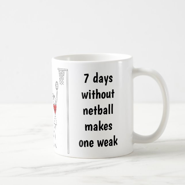 Caneca De Café Citações engraçadas do Netball das posições do (Direita)