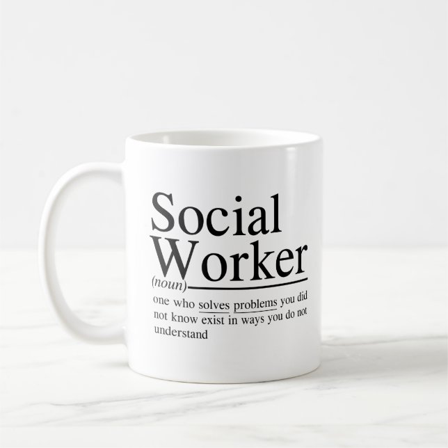Caneca De Café citações engraçadas do Trabalhador Social (Esquerda)