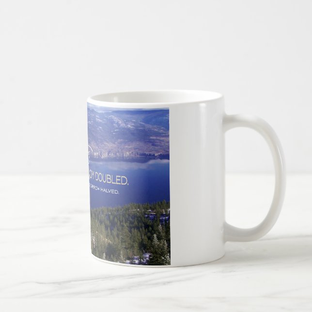 Caneca De Café Citações inspiradas - uma alegria compartilhada (Direita)