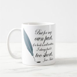 Caneca De Café Citações Jane Austen do amante de livro